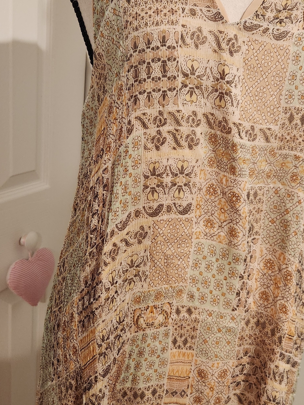 Massimo Dutti Silk Patchwork Asymmetrical Slip Dress - Picture 2 of 6